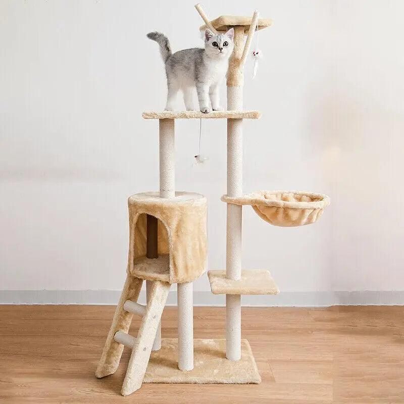Cat Tree Scratching Post Gym House Brown - Image 9