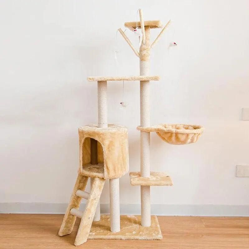Cat Tree Scratching Post Gym House Brown - Image 10