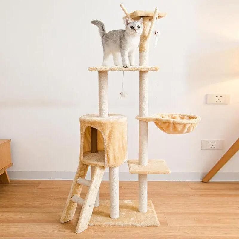 Cat Tree Scratching Post Gym House Brown - Image 11