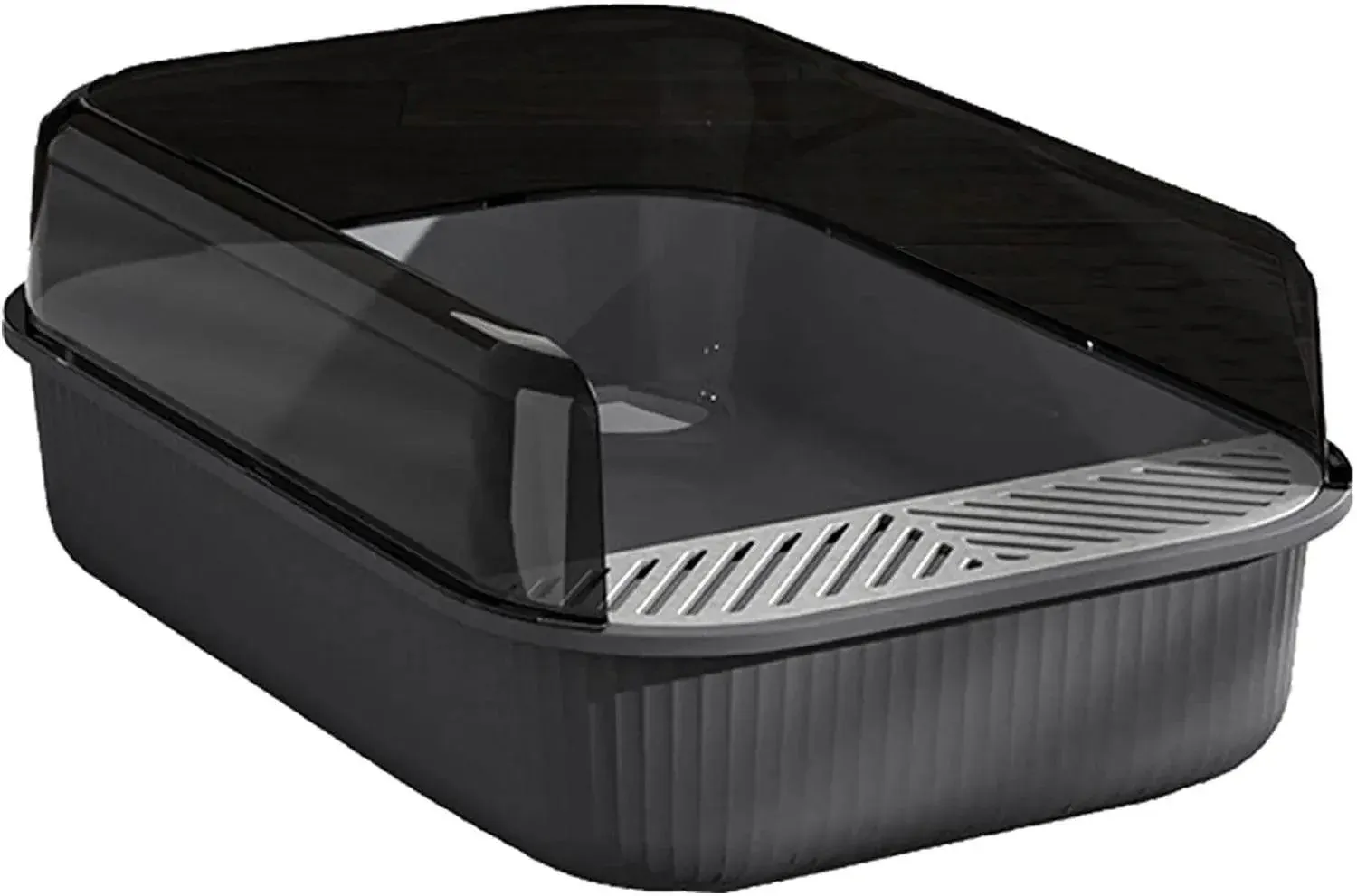 Litter Tray Box with Splash Guard Grey