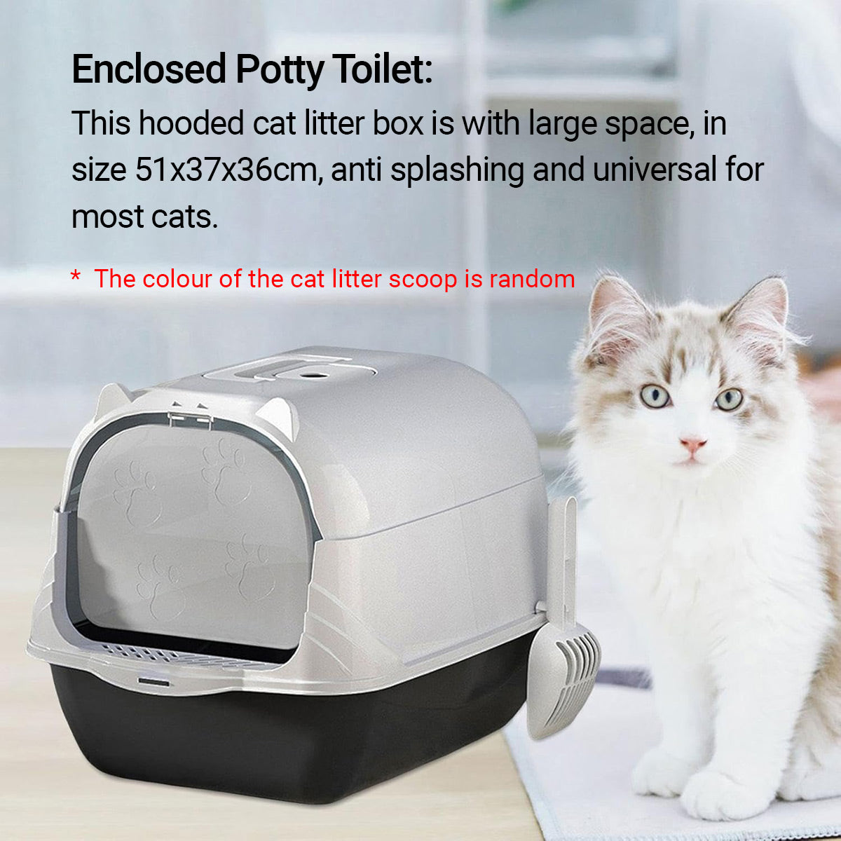 Enclosed Cat Litter Box Purple - Image 4