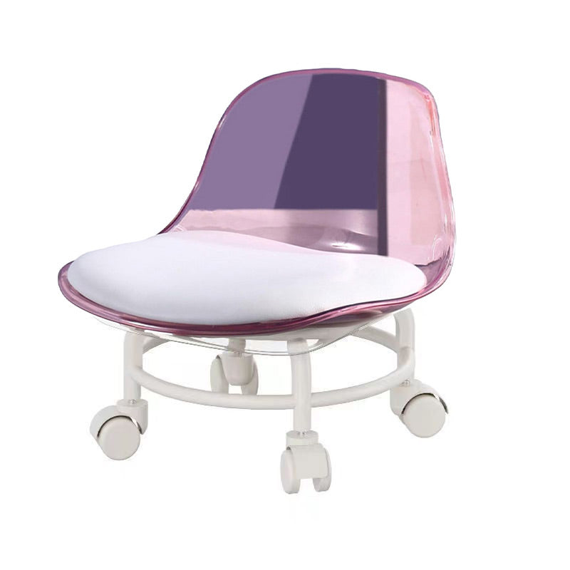 Stool with Universal Wheels Pink - Image 4
