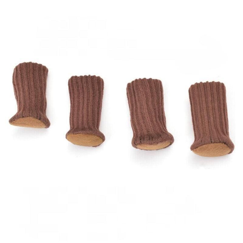 Knitted Chair Leg Socks Floor Protector Brown
