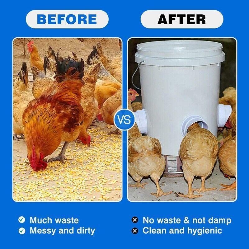 Poultry DIY Port PVC Gravity Feeder 1 PC - Image 7