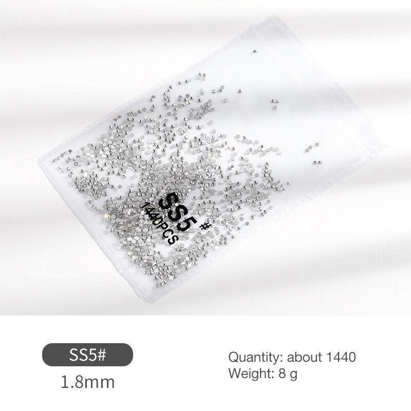 1440Pcs Glitter Rhinestones Clear Crystal SS4 - Image 5