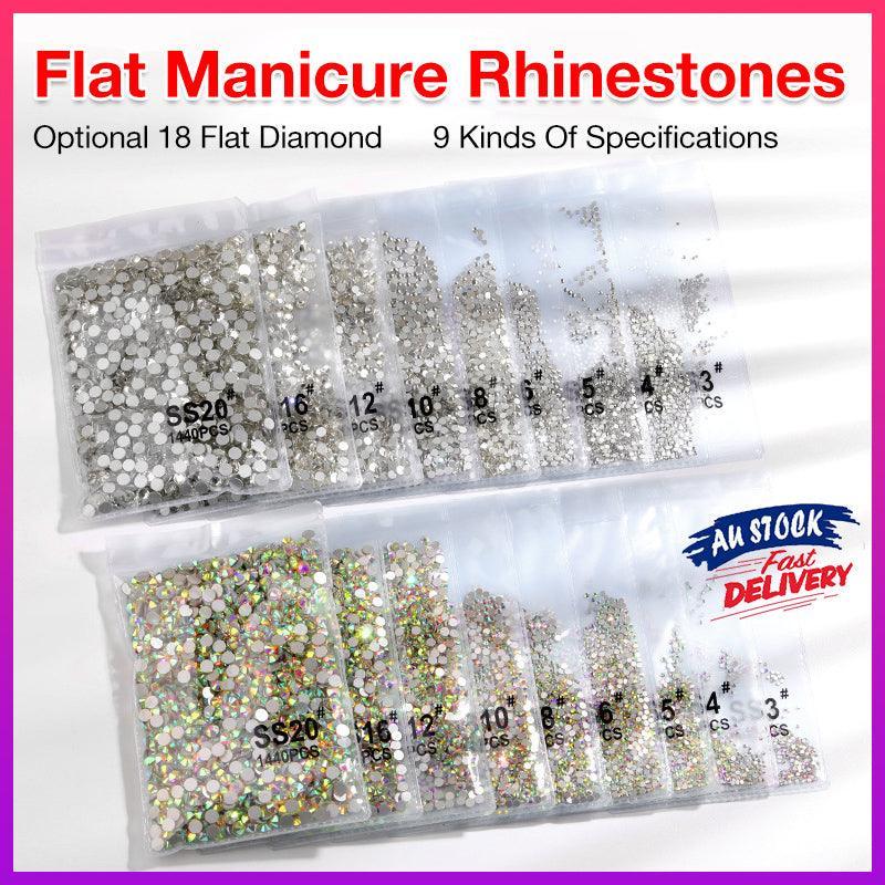 1440Pcs Glitter Rhinestones Clear Crystal SS8