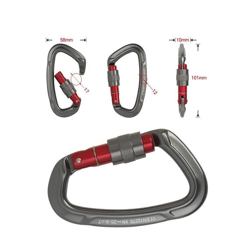 25KN Screwgate Carabiner Black - Image 4