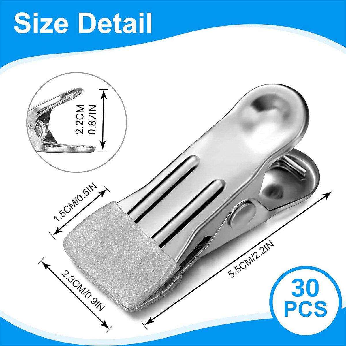 30pcs Stainless Steel Clothes Drying Clips - Image 3