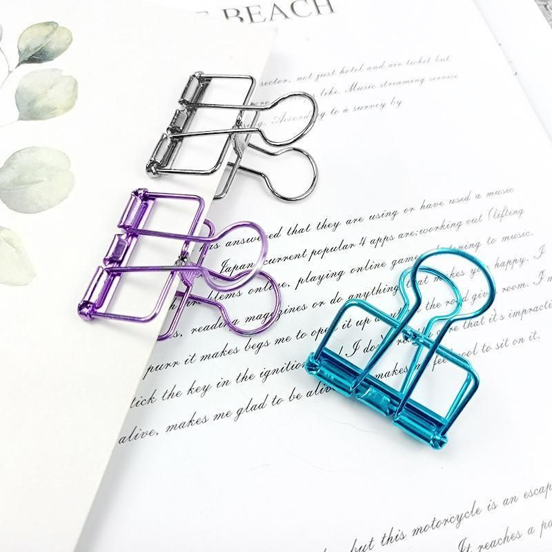 Solid Color Swallowtail Metal Bookmark Clip Blue - Image 8