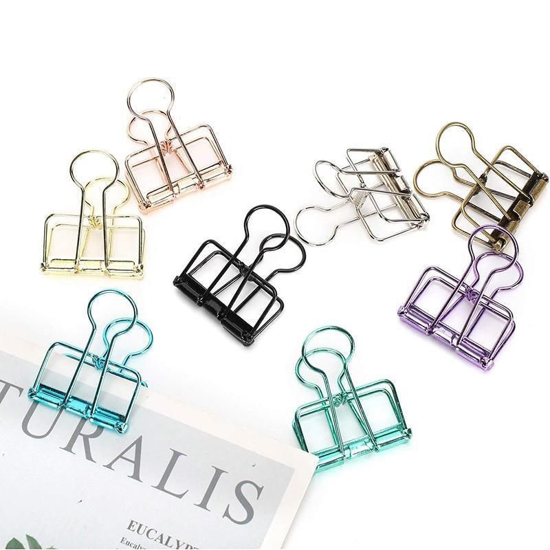 Solid Color Swallowtail Metal Bookmark Clip Rose Gold - Image 6