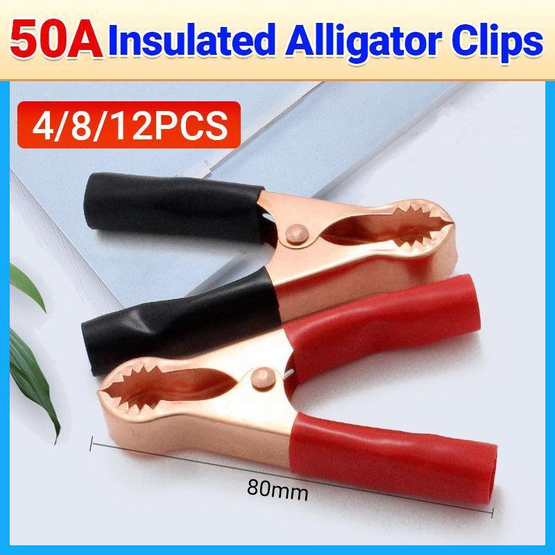 4pcs Car Battery Tongs Alligator Clip Clamp Tool