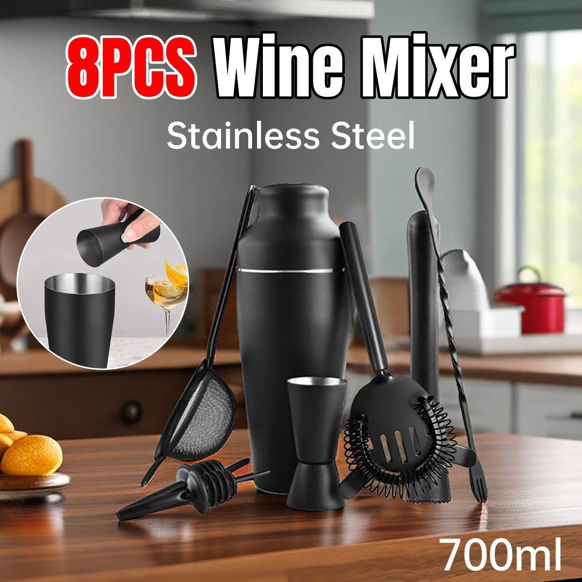 8PCS 700ML Stainless Steel Cocktail Shaker Set