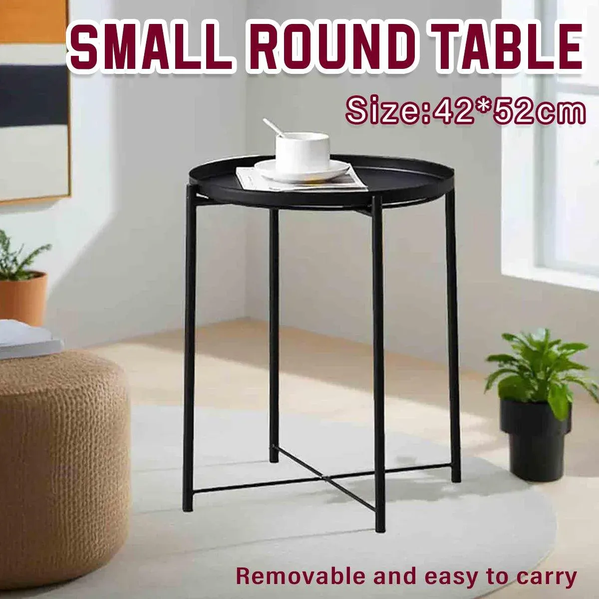 Small Coffee Table Simple Tray Mini Round Table