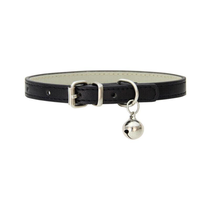 PU Leather Cat Collar Brown with Bell - Image 6