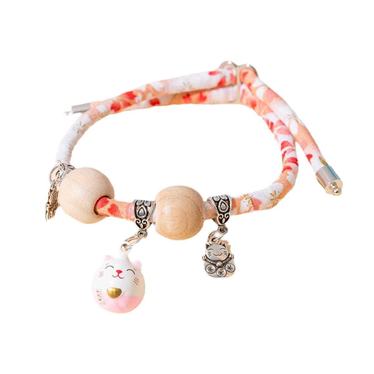 Camphor Wood Bead Collar Red with Bell - Image 7