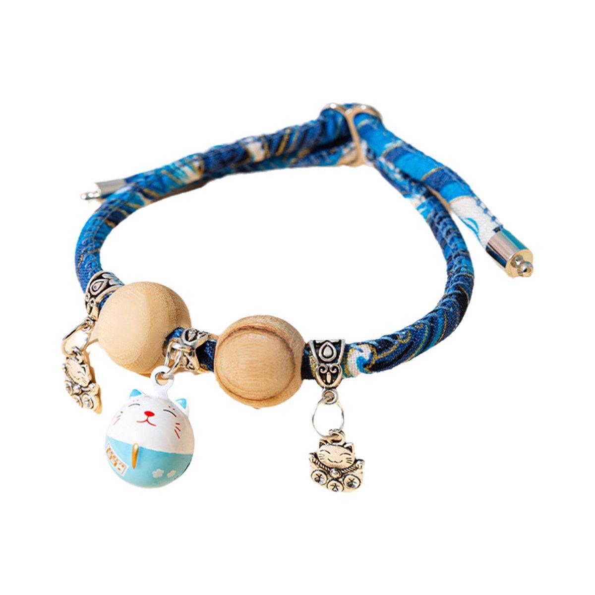 Camphor Wood Bead Collar Red with Bell - Image 8