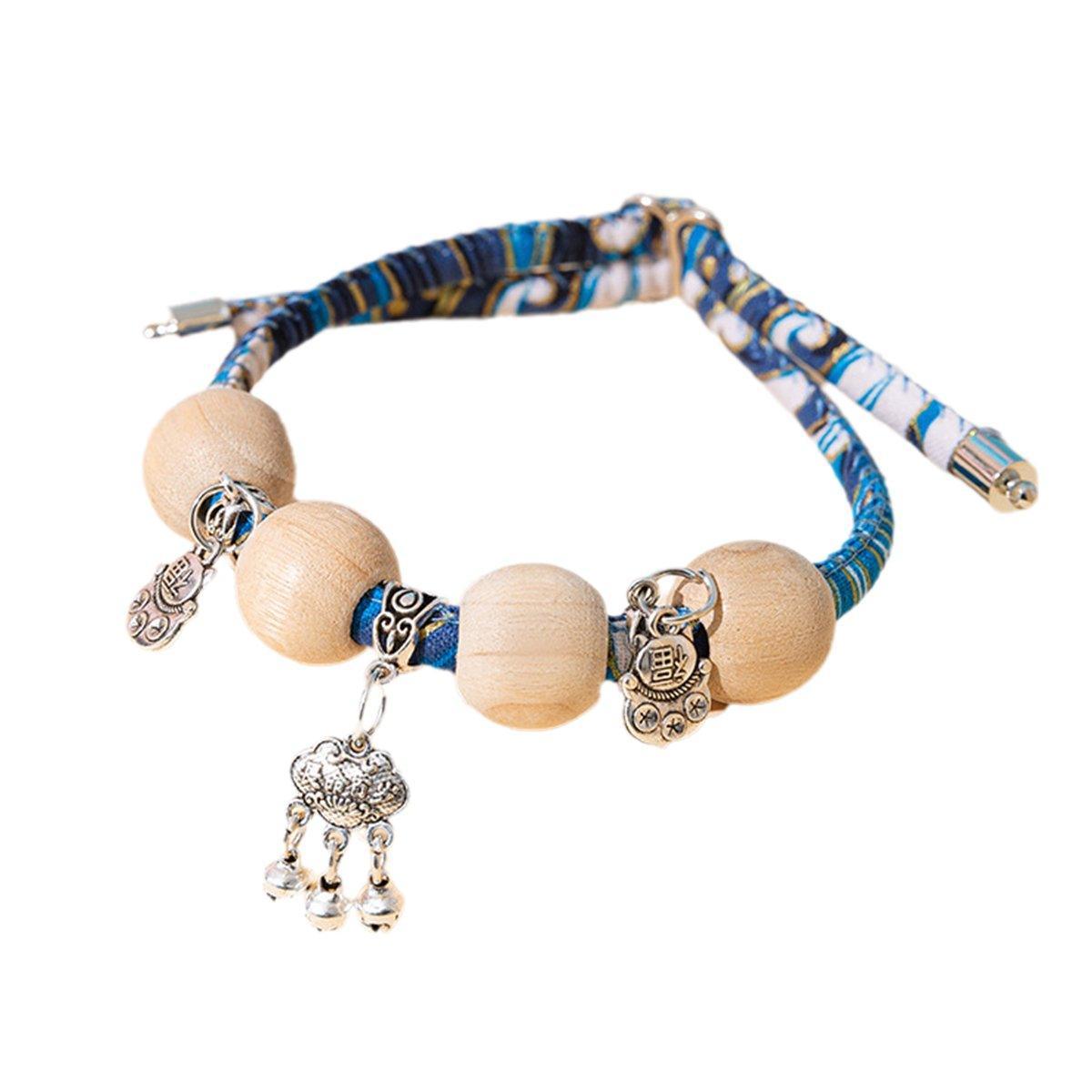 Camphor Wood Bead Collar Red with Bell - Image 11