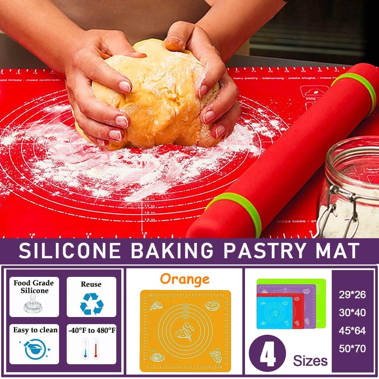 Orange Silicone Rolling Dough Mat