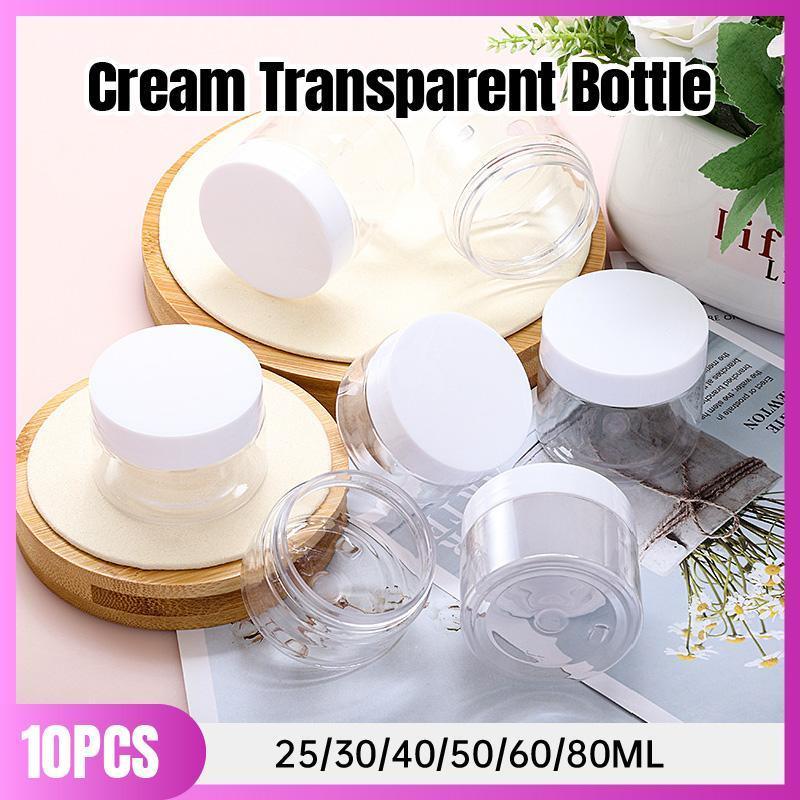 10pcs Transparent Wide Mouth Cream Jar 30ml