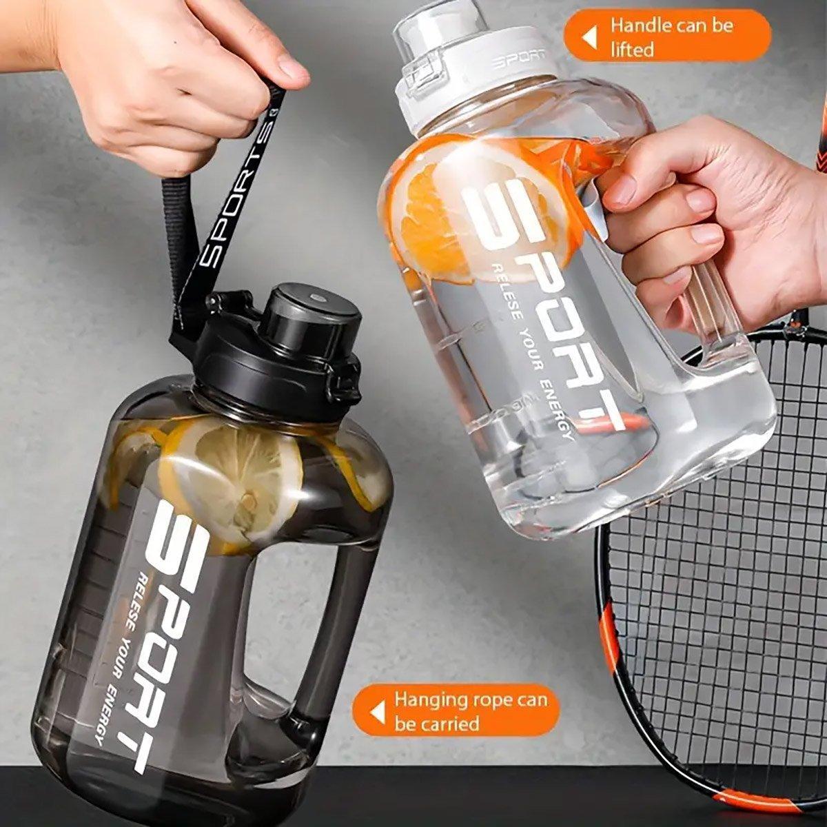 Large Fitness Water Bottle - Black - Image 4