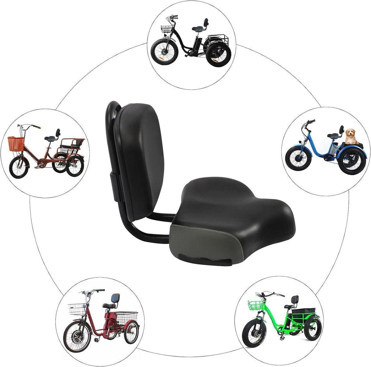 Electric Bicycle Tricycle Seat with Backrest Grey - Image 5