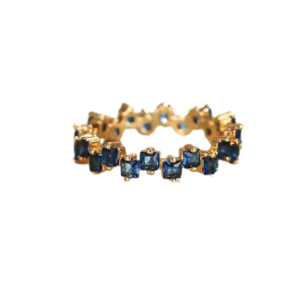 Square 1.2ct Diamond Ring - Dark Blue 8