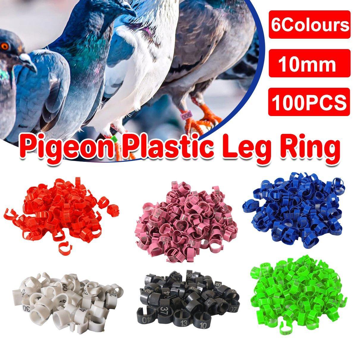 100X Numbered Bird Leg Band Rings Black