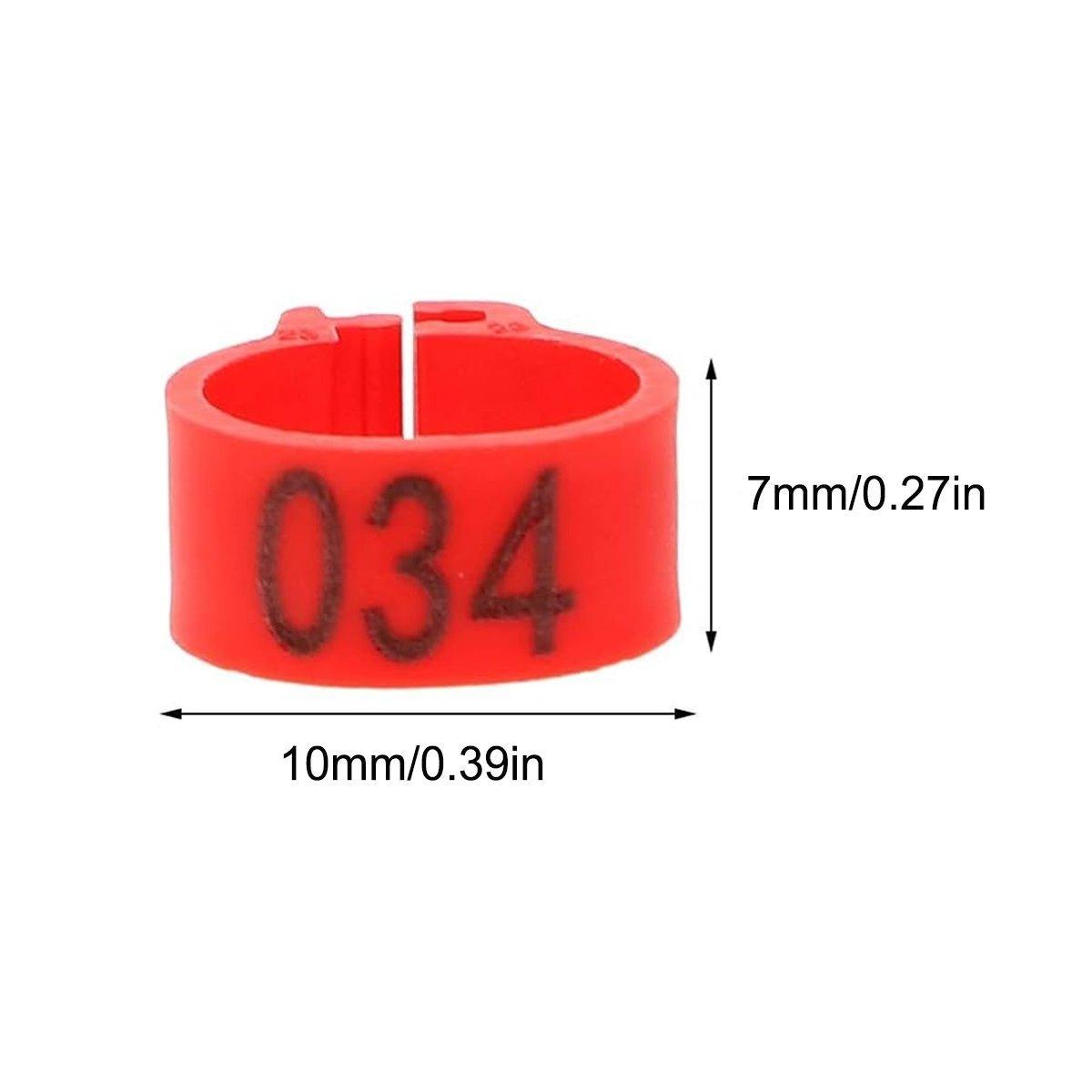 100X Numbered Bird Leg Band Rings Black - Image 3