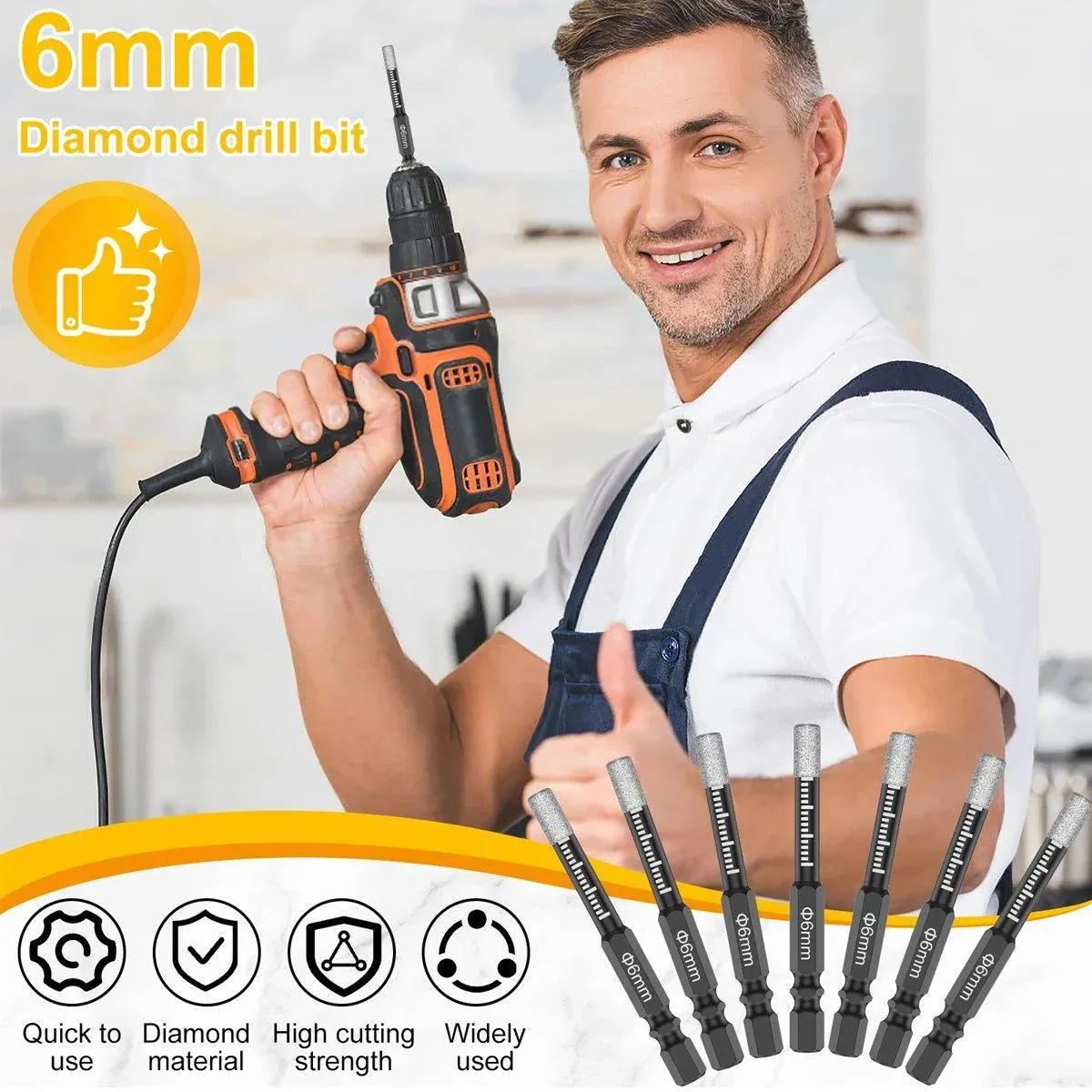5Pcs Dry Diamond Core Drill Bit 6mm - Image 4