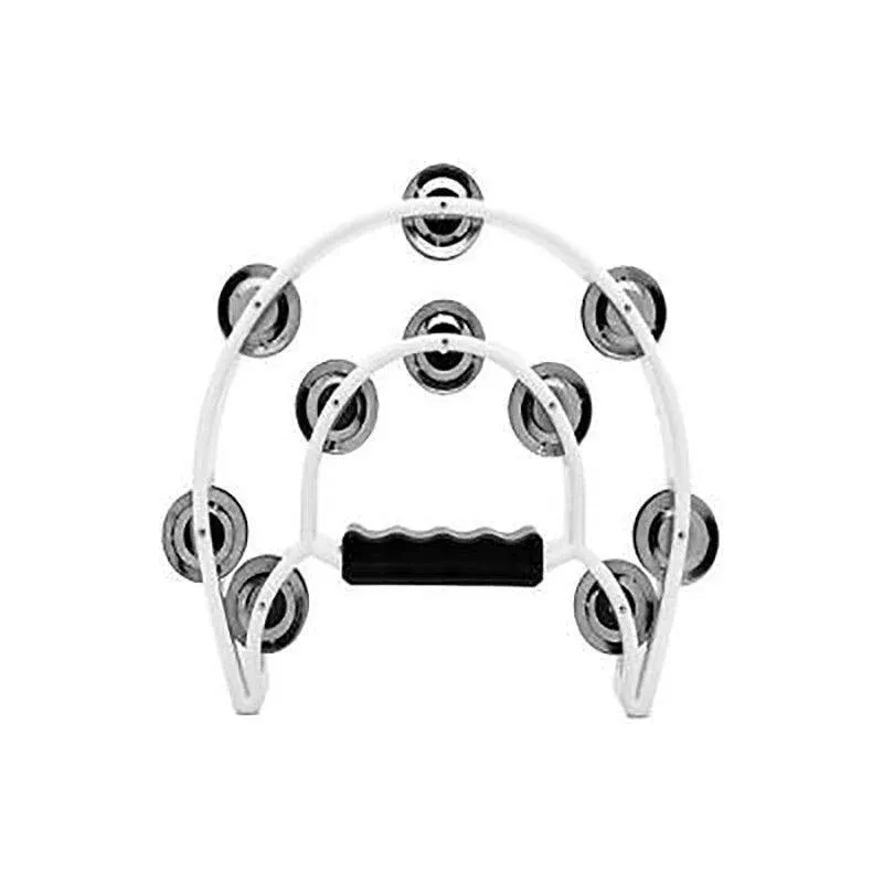 Double Half Moon Tambourine White