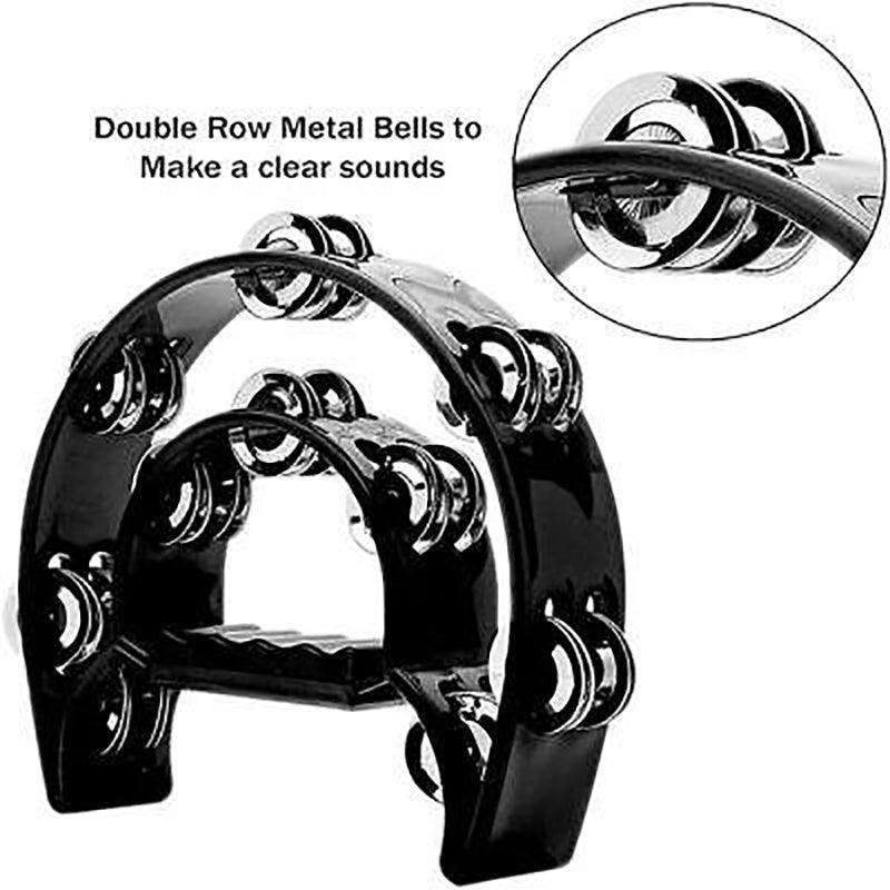Double Half Moon Tambourine White - Image 6