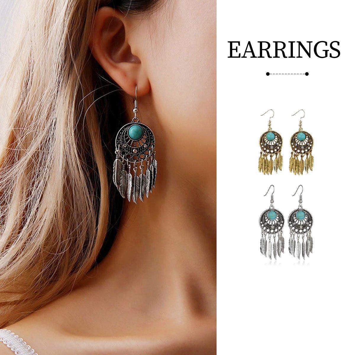 Bohemian Dreamcatcher Tassel Earrings