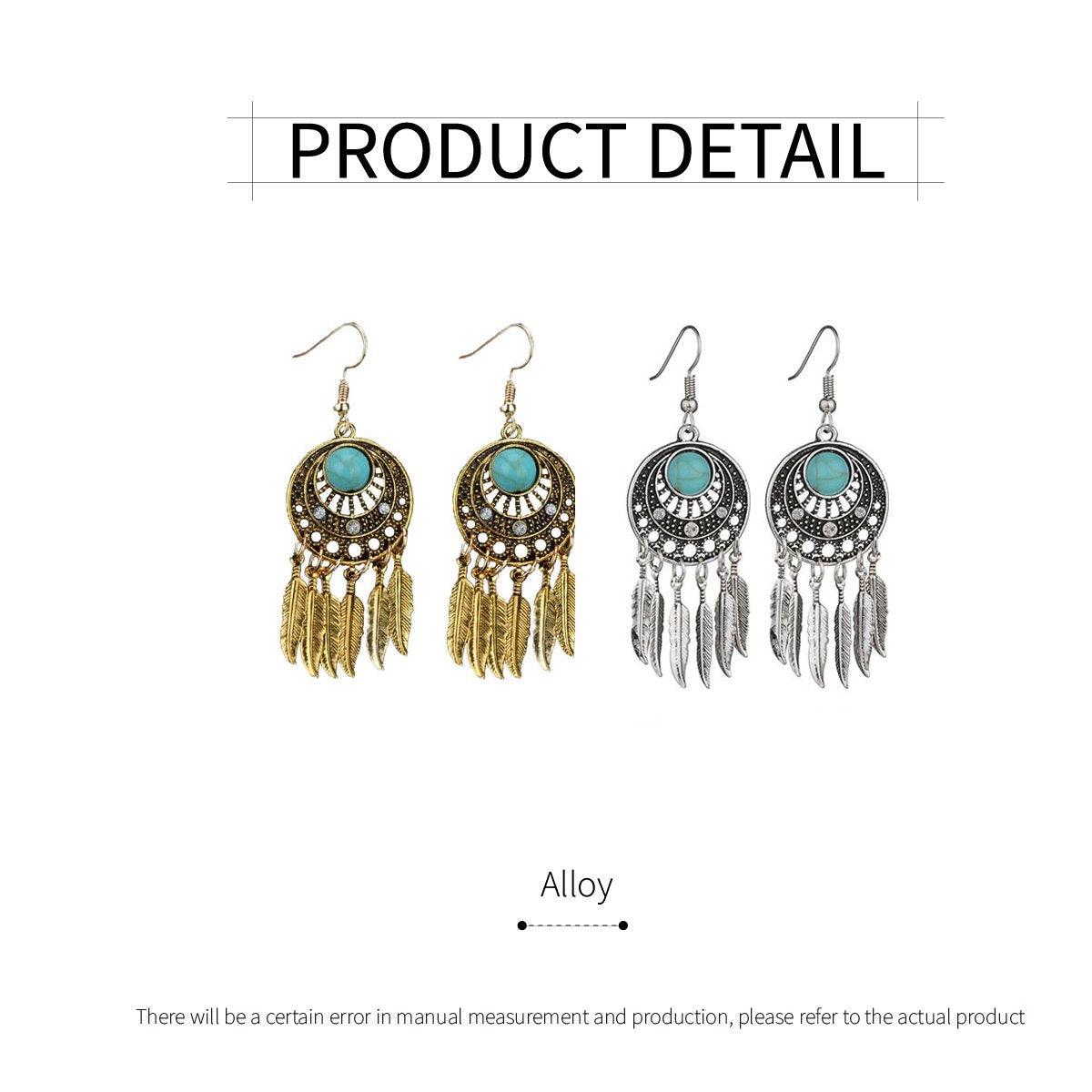 Bohemian Dreamcatcher Tassel Earrings - Image 3