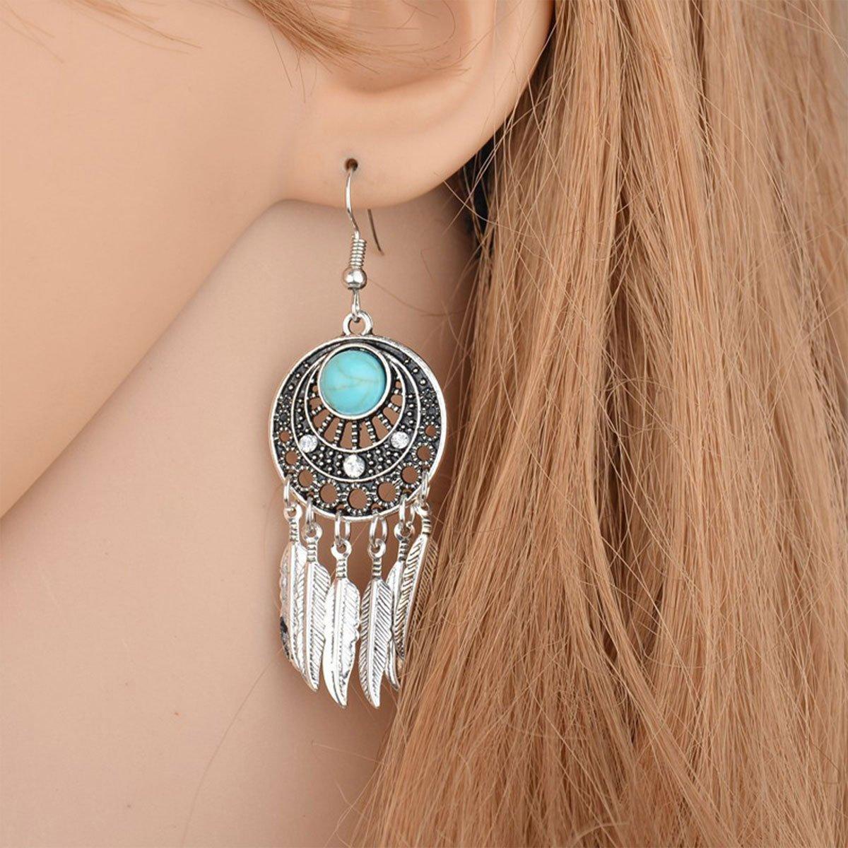 Bohemian Dreamcatcher Tassel Earrings - Image 4