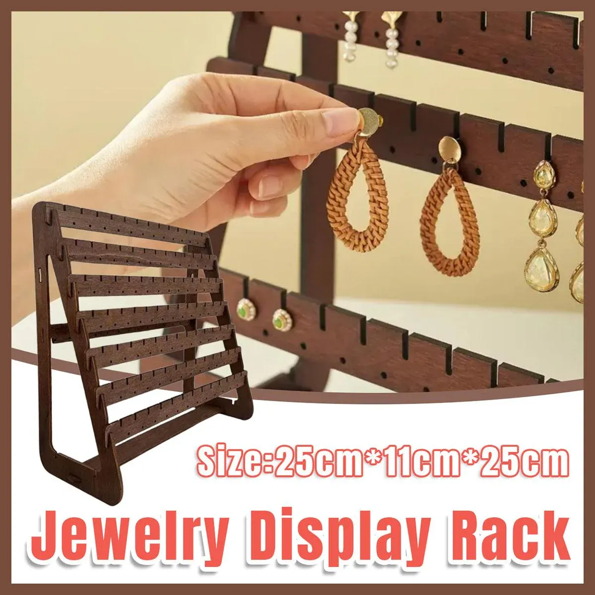 Vintage Wooden Earring Holder Stand