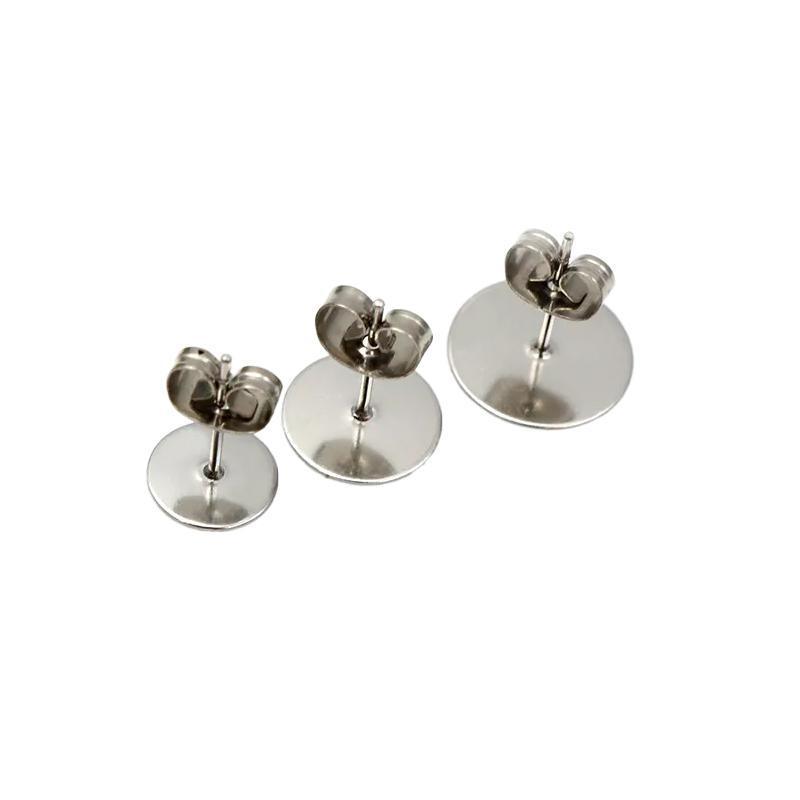 50PCS Earring Stud Posts Pads 8MM - Image 3