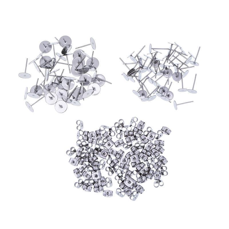 50PCS Earring Stud Posts Pads 8MM - Image 4