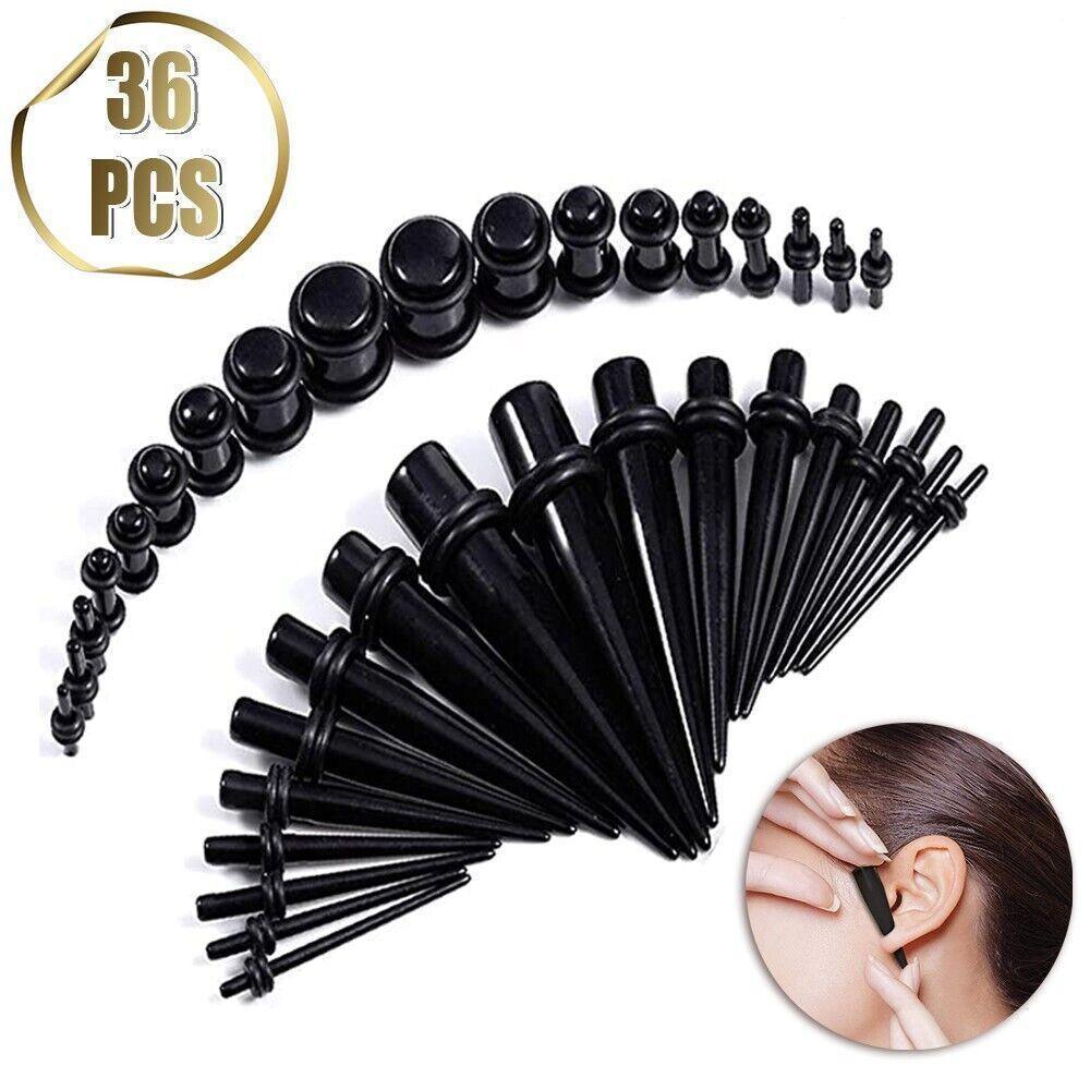 36Pcs Ear Stretching Kit Plug Set Taper