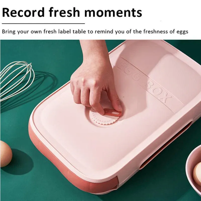 Drawer Type Eggs Tray Storage Box Pink - Image 5