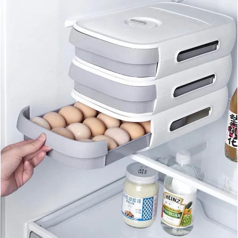 Drawer Type Eggs Tray Storage Box Pink - Image 12