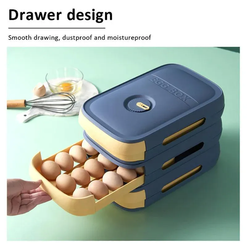 Drawer Type Eggs Tray Storage Box White - Image 7