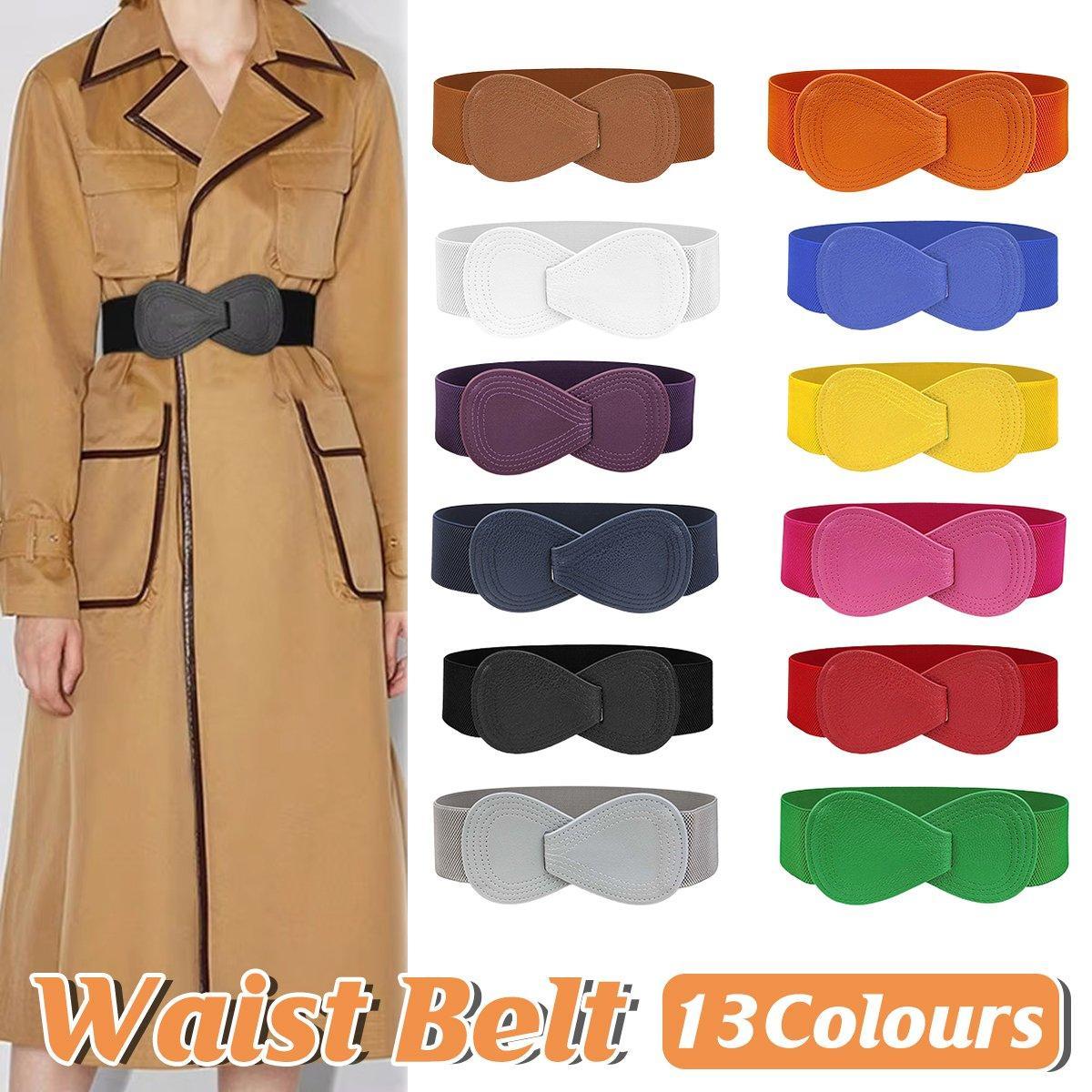 Elastic Waist Cover Belt Women - White
