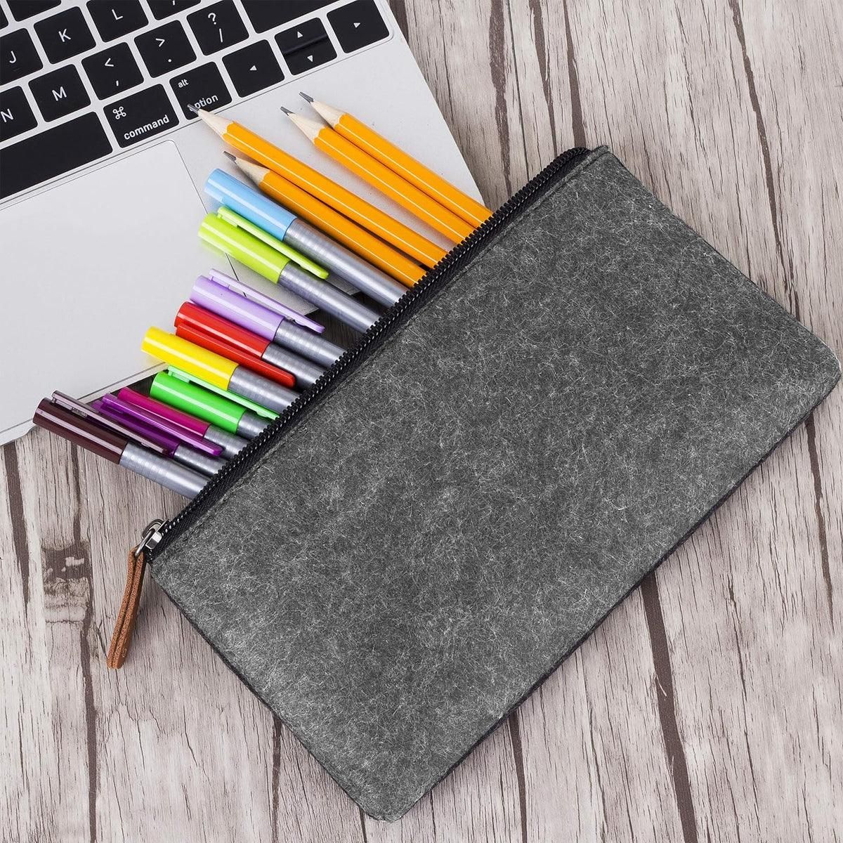 10PCS Large Capacity Felt Pencil Case Organizer - Image 4