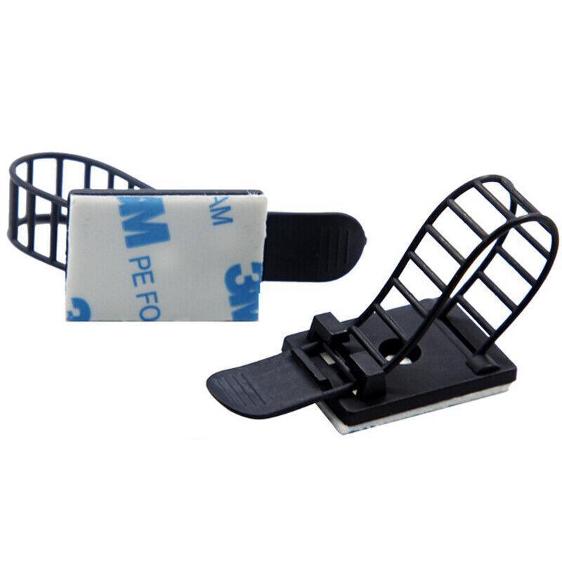 Adjustable Cable Clips Straps Adhesive Organizer Black - Image 2