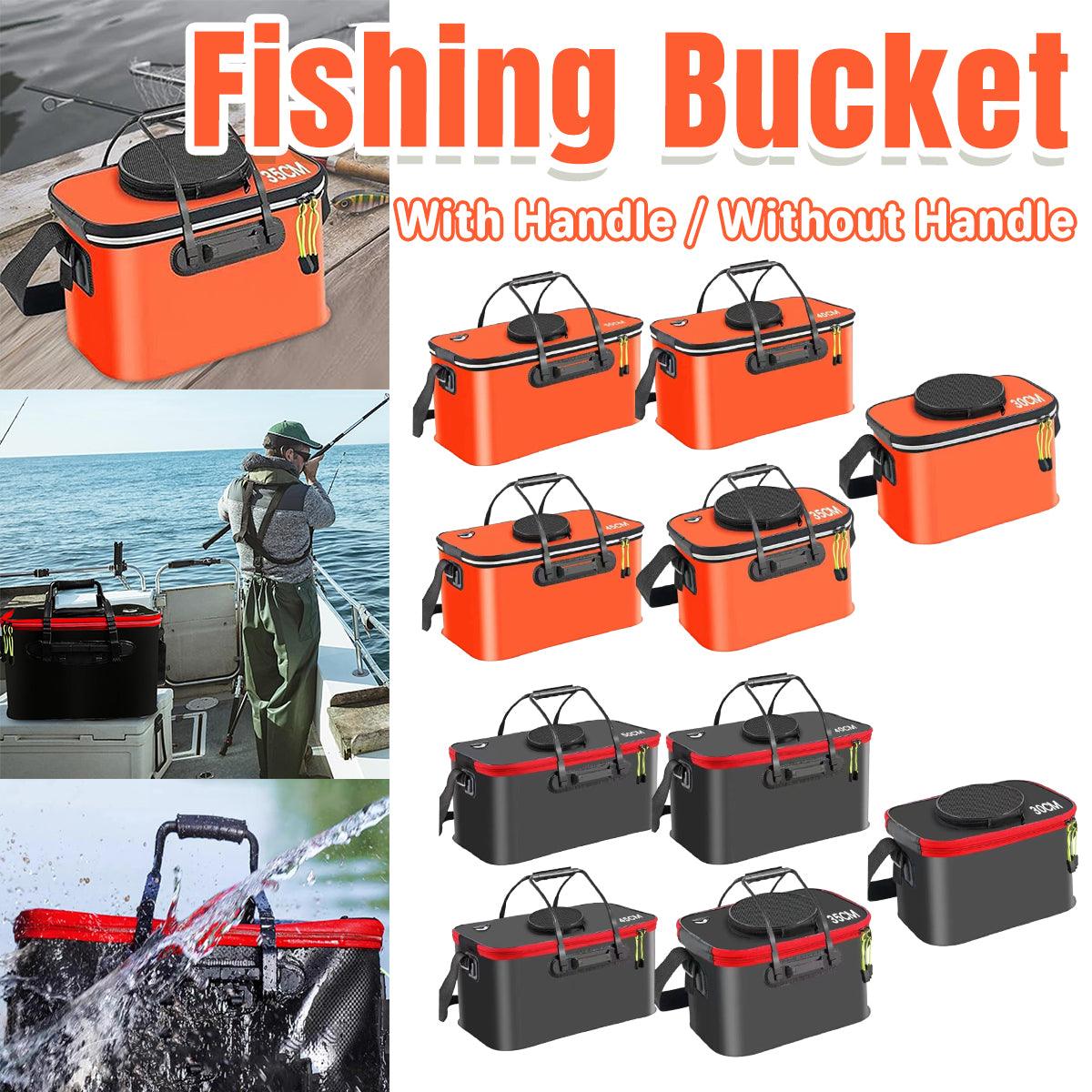 Portable Folding EVA Fishing Bucket Orange 50cm
