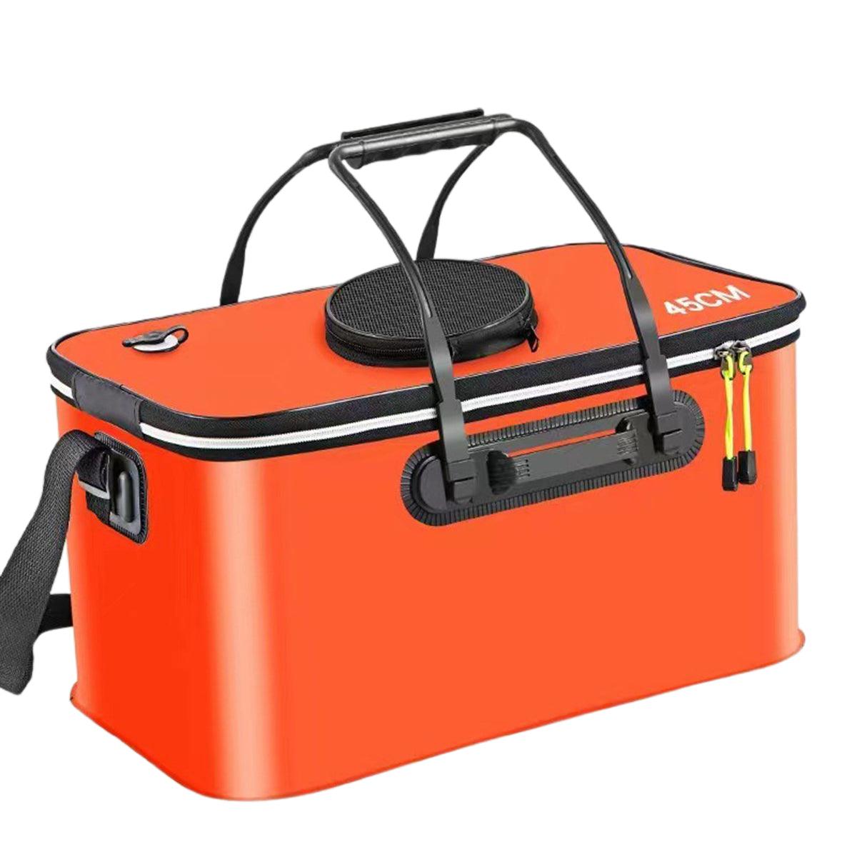 Portable Folding EVA Fishing Bucket Orange 50cm - Image 9