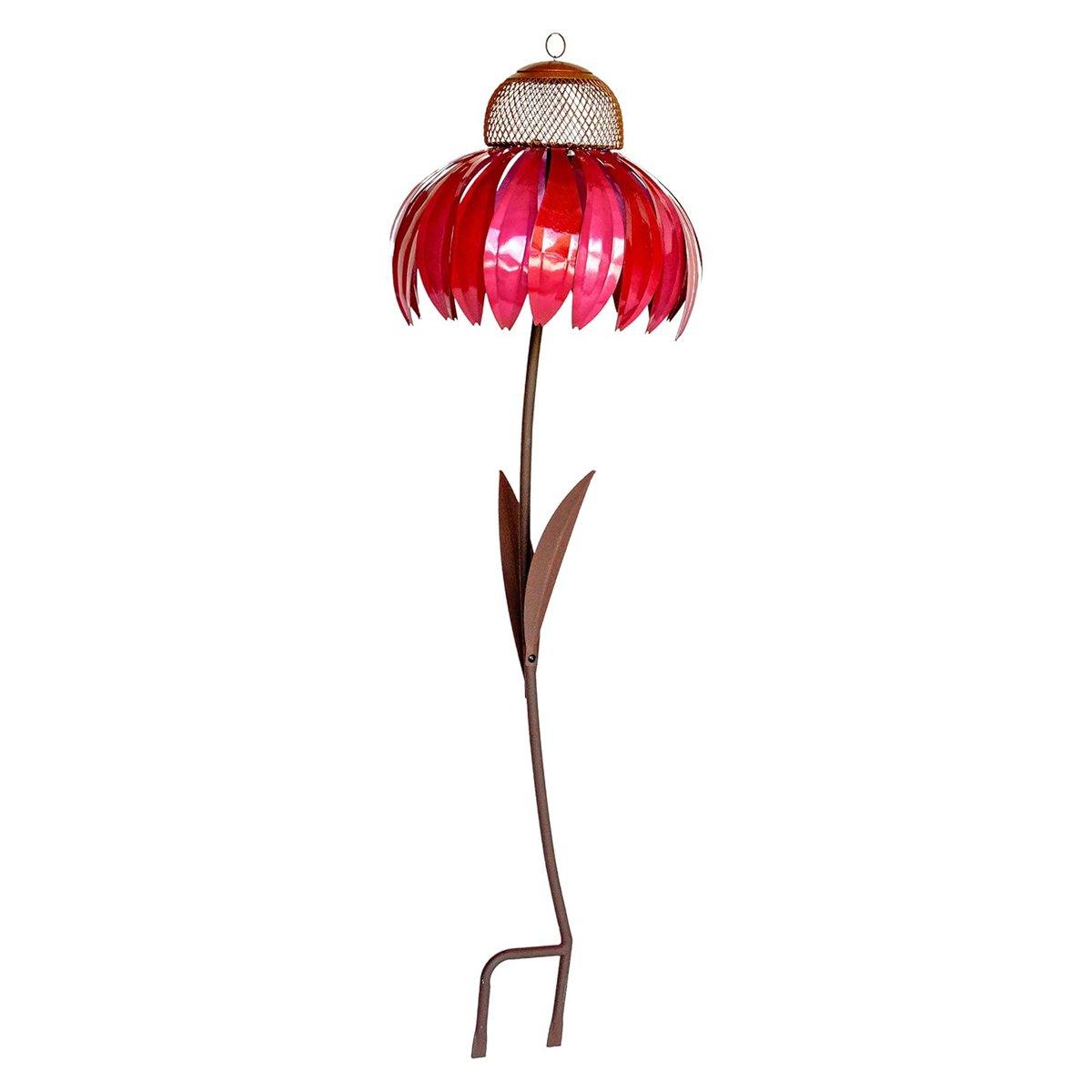 Decorative Metal Flower Bird Feeder - Image 2