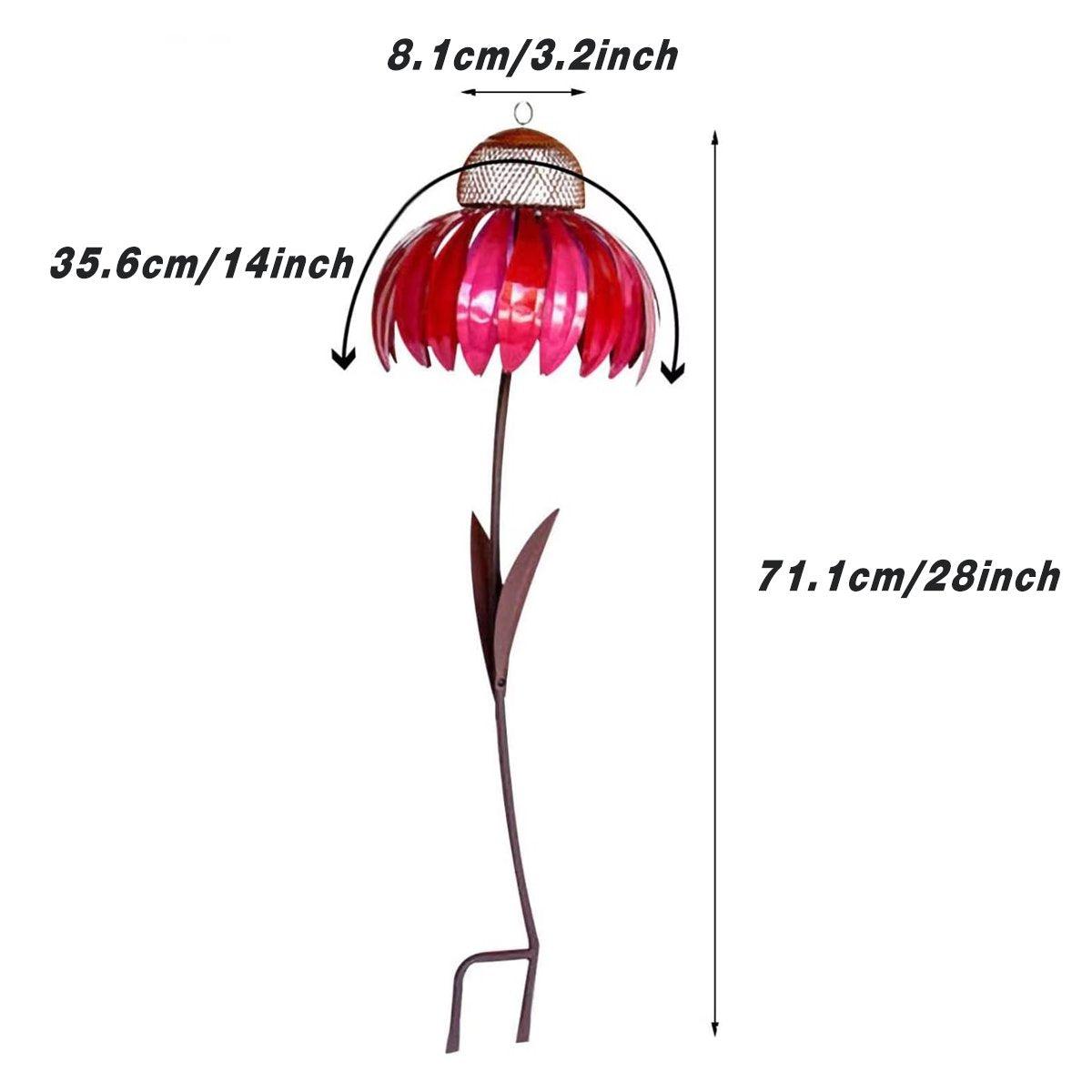 Decorative Metal Flower Bird Feeder - Image 3