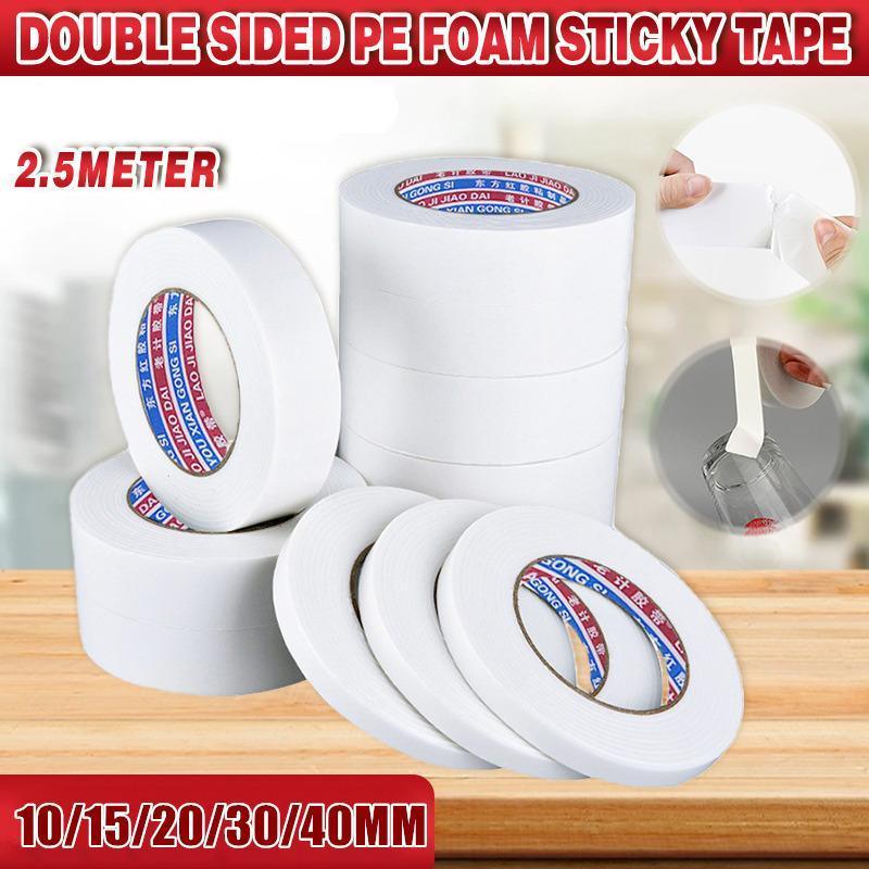 Double Sided White PE Foam Tape 10mm x 2.5m
