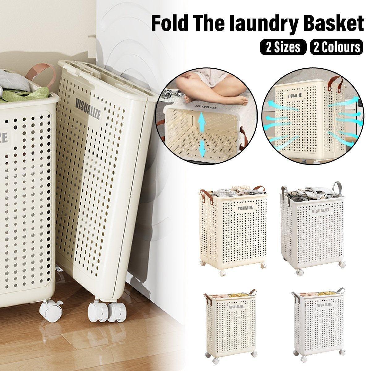 Folding Portable Laundry Basket M-Beige